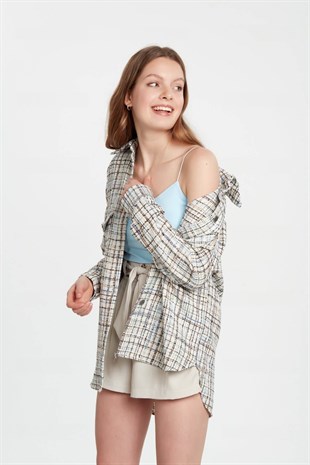 Tuvit ekose bol kesim gömlek ceket ve diğer Bluz/Gömlek modellerimiz için online alışveriş mağazamızı ziyaret edin. 